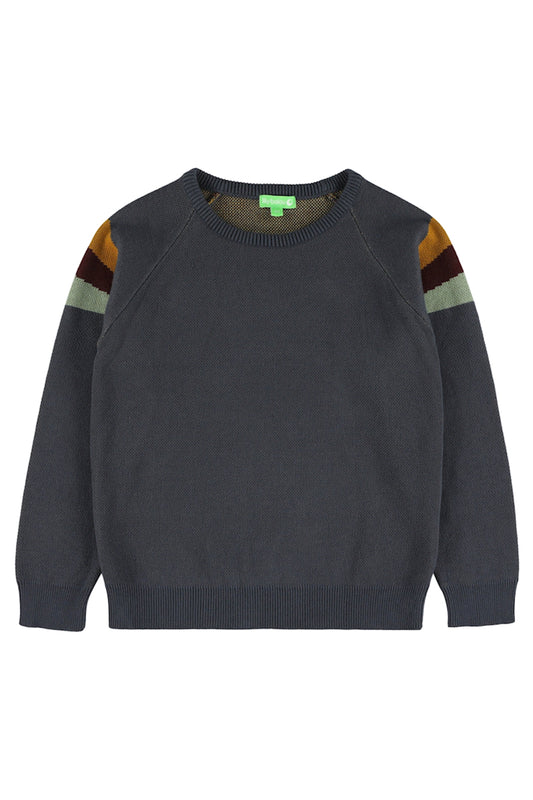Pullover in Ombre Blue mit Farbelementen