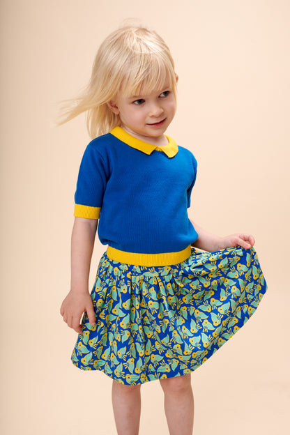Strick-Shirt mit Kragen in Meerblau von Lily Balou