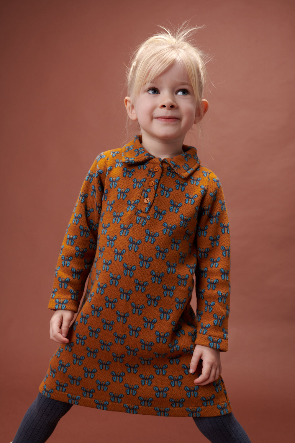 Jacquard-Kleid mit Schmetterling